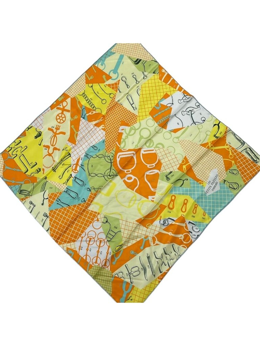 Hermes Scarf Carre 70 Yellow Orange Multi les Petits Papiers